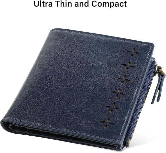 Ultra Thin Small Compact Leather Womens Girls Wallets RFID Blocking Credit Card Holder for Women - Image 3