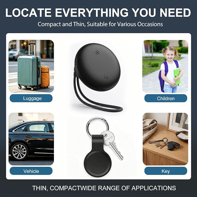 Tracee GPS Tracker 2.0, 2 Pack Magnetic Hidden Locator, Advanced Bluetooth Anti-Lost Tracker with Protective Case and Lanyard, Universal Compatibility with iOS & Android Systems, Black - Image 7