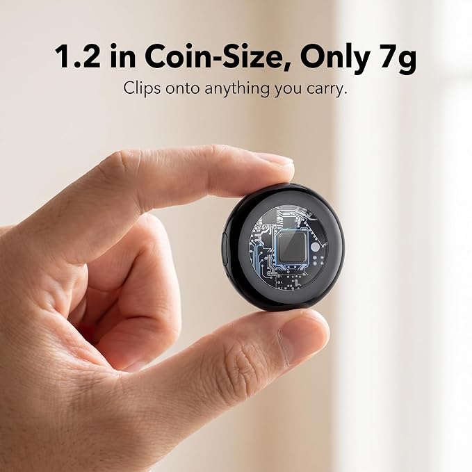 Air Tracker Tag-1 Pack (iOS Only), Smart Key Finder for Bag, Luggage | [MFi Certified] Wireless Bluetooth Tracker Tag for Apple Find My, Replaceable Battery, 100dB Sound, IP67 Waterproof, Black - Image 6