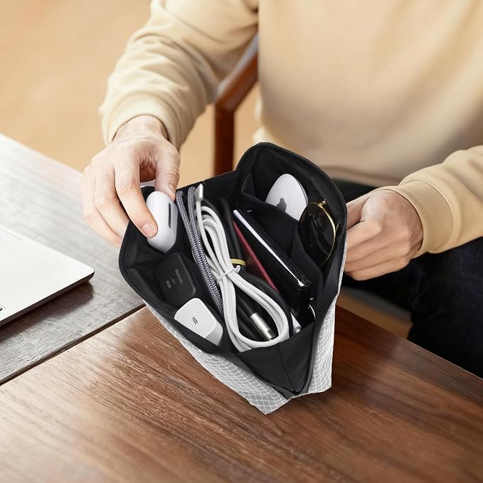 simtoper Electronic Organizer Travel Case – Waterproof Cable Bag for Cord, Charger, Hard Disk, Power Bank – Small Tech Storage for Travel, Backpack, Business Trip, Airplane - Image 5