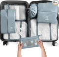 KPX 8 Set Packing Cubes for Travel, Luggage Packing Organizers Accessories Large Toiletries Bag for Clothes Shoes Cosmetics (Grey) by KPX