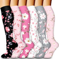 Compression Socks for Women & Men Circulation(6 pairs)-Graduated Supports Socks for Running, Athletic Sports by LaiteHebe