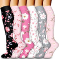 Compression Socks for Women & Men Circulation(6 pairs)-Graduated Supports Socks for Running, Athletic Sports by LaiteHebe