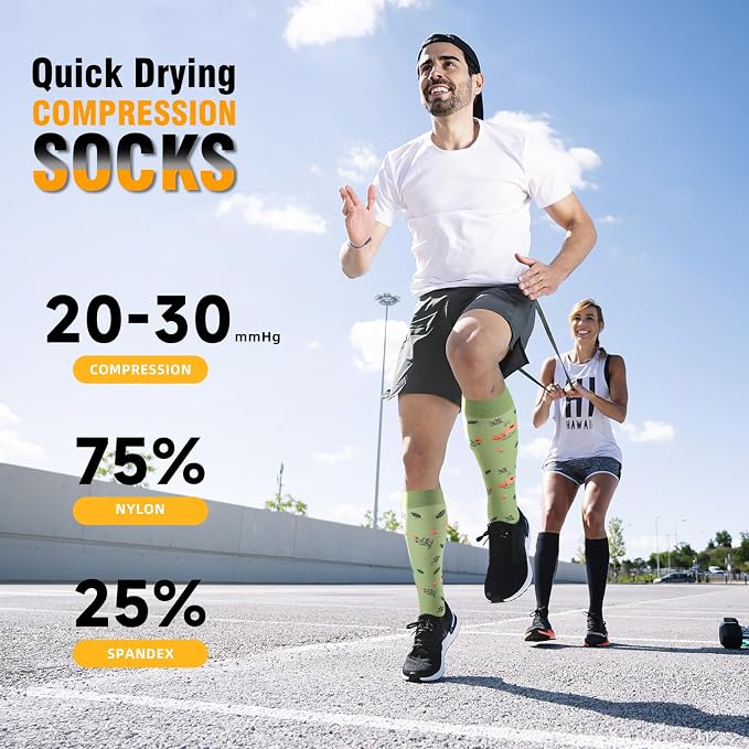 cerpite Compression Socks for Women & Men 6 Pairs Knee High Compression Socks 20-30 mmhg Best for Running,Nurse,Travel - Image 2