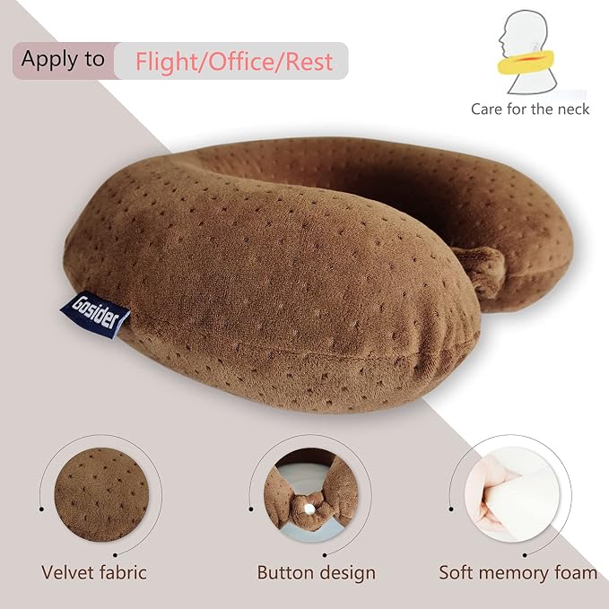 Memory Foam Travel Pillow, Comfortable Travel Neck Pillow U Shape, Support Neck and Head to Relieve Fatigue, Portable Neck Pillow Suitable for Planes, Trains, Self-Driving Cars - Image 2