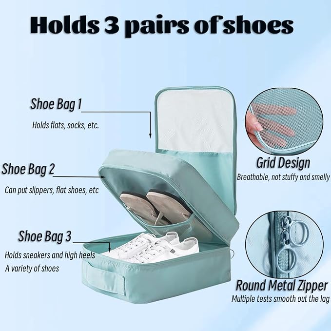 6 PCS Travel Shoe Bag Travel Waterproof Shoe Bag Portable Shoes Bags for Three Pairs of Shoes for Daily Travels, Suitcase (Multiple Colors) - Image 3