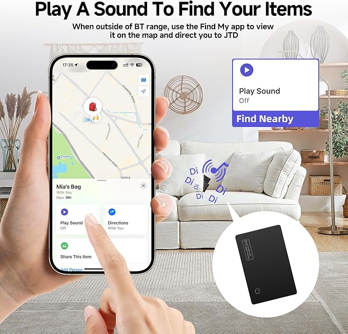 4-Pack 2026 Air Card Tag Tracker Wallet Tracker Card| Ultra Slim 0.07in, IP68 Waterproof | Works with Find My (iOS) | for Wallets, Keys, Luggage,Bags - Image 3