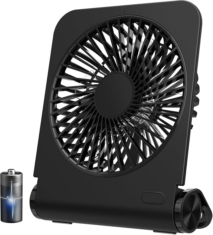 EasyAcc Small Desk Fan, Fan for Slumber Pod Rechargeable, 2000mAh Quiet Mini Desktop Fan Portable Rechargeable Fan for Cruise, Travel Office Pet Cooling Hot Flashes Travel Essentials by EasyAcc