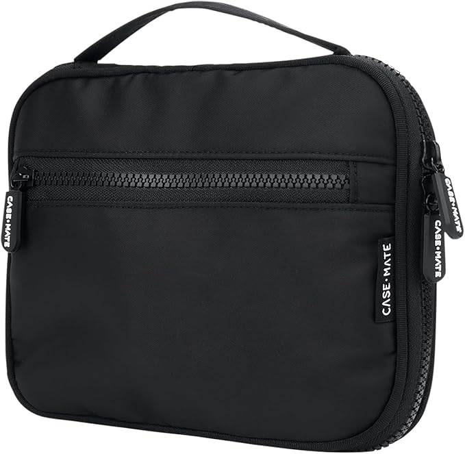 Case-Mate Electronic Organizer Travel Case - Portable Tech Travel Pouch w/Multiple Storage Mesh Pockets for Cable, Cord, Charger, Power Bank, Airpods - Airplane Essentials Bag - Black by Case-Mate