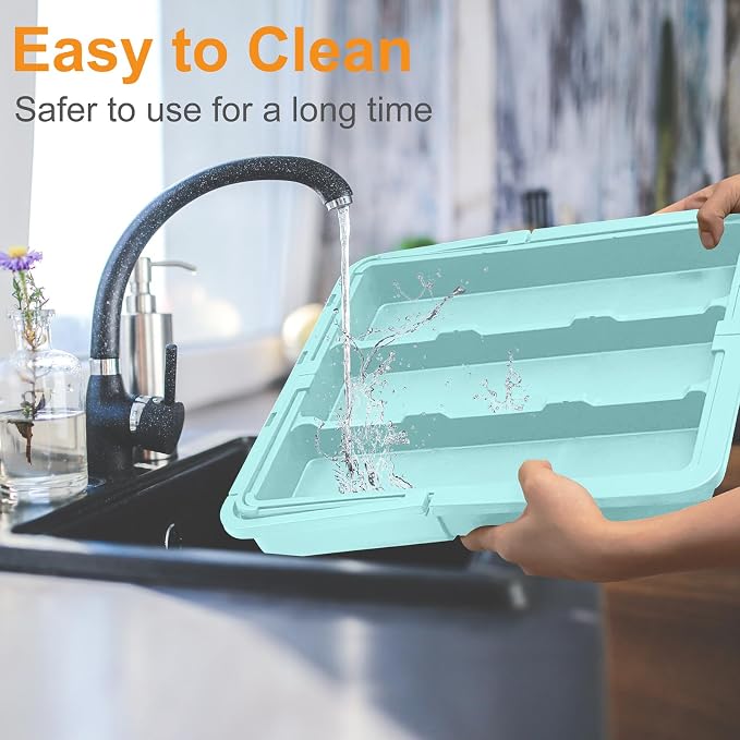 Homecor Utensil Drawer Organizer for Kitchen, Expandable Silverware Organizer Cooking Utensils Tray, Large Cutlery and Flatware Holder, Kitchen Tools & Gadgets Storage (Turquoise) - Image 7