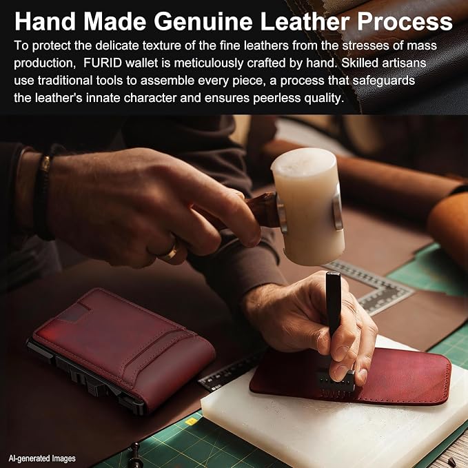 Genuine Leather Wallet for Men: Slim RFID Smart Minimalist Wallet | Credit Card Holder for Front Pocket wallet with Money Clip Full Grain - Gift for Husband Father on Birthday Anniversary - Image 4