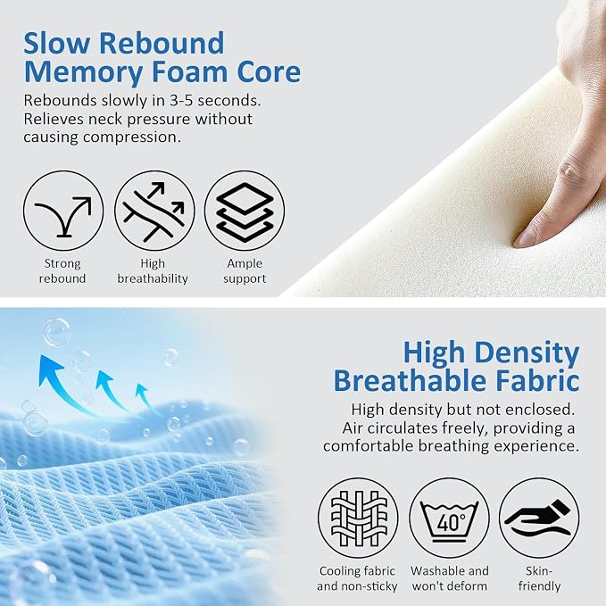 360° Full Support Compact Neck Airplane Pillow for Car, Office | Neck Pain Travel Pillow for Rest; Long Flight Kit with Contoured 3D Eye Mask, Earplugs & Portable Storage Box - Image 3