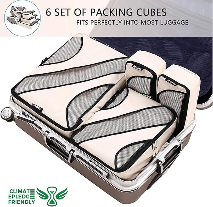 BAGAIL 6 Set Packing Cubes,Travel Luggage Packing Organizers - Image 6