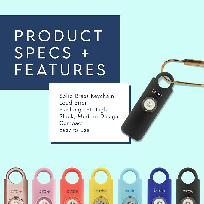 She’s Birdie–The Original Personal Safety Alarm for Women by Women–Loud Siren, Strobe Light and Key Chain in a Variety of Colors (Charcoal) - Image 3