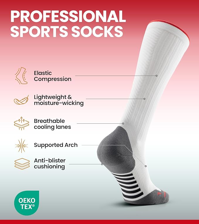 RUIXUE Compression Socks Men Women, Graduated 15-20mmHg Support Breathable for Travel Flight Running Cycling Daily Use - Image 2
