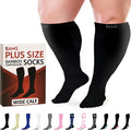 BAMS Plus Size Compression Socks Wide Calf XL XXL XXXL – Graduated Knee-High Support, Viscose from Bamboo Easy-On/Easy-Off by BAMS