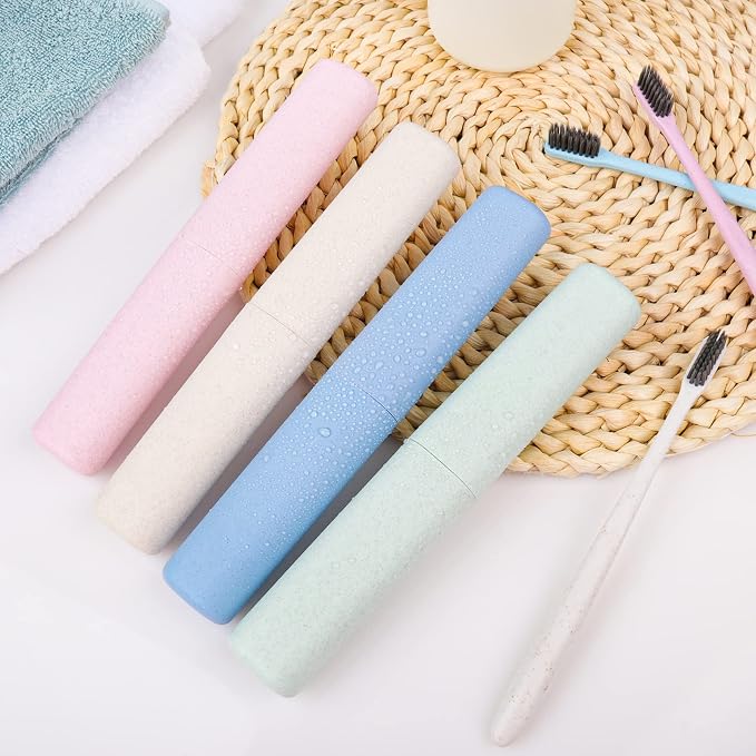 Hooqict 4 Pack Travel Toothbrush Case Portable Travel Toothbrush Holder Plastic Toothbrush Container Protector Cover Case for Traveling, Bathroom, Camping, Home, School, Business - Image 4