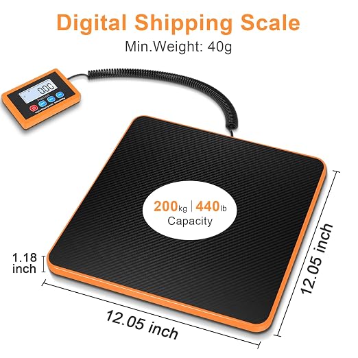 Fuzion Shipping Scale, 440LB x 10g Accurate Digital Postal Scale, Hold/Tare | Carbon Fiber Platform, Digital Shipping Scale for Packages, Luggage, Mailing, Small Pet, Battery & AC Adapter Included - Image 2