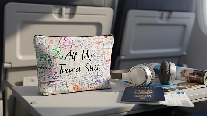 ZUYUROU Travel Airplane Essentials Cosmetic Bag for Packing and Luggage Organizer Gift Flight Attendant Travel Agent Lovers Gift Traveler Toilerty Bag - Image 2