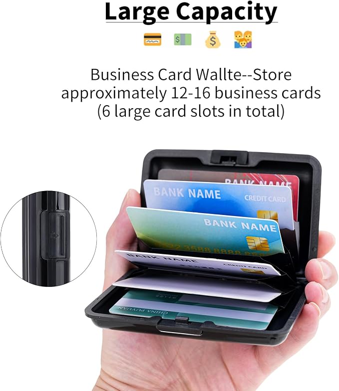 Women Credit Cards Holder,RFID Blocking Protection Aluminum Metal Wallet for Men Women Business Card Holder - Image 3