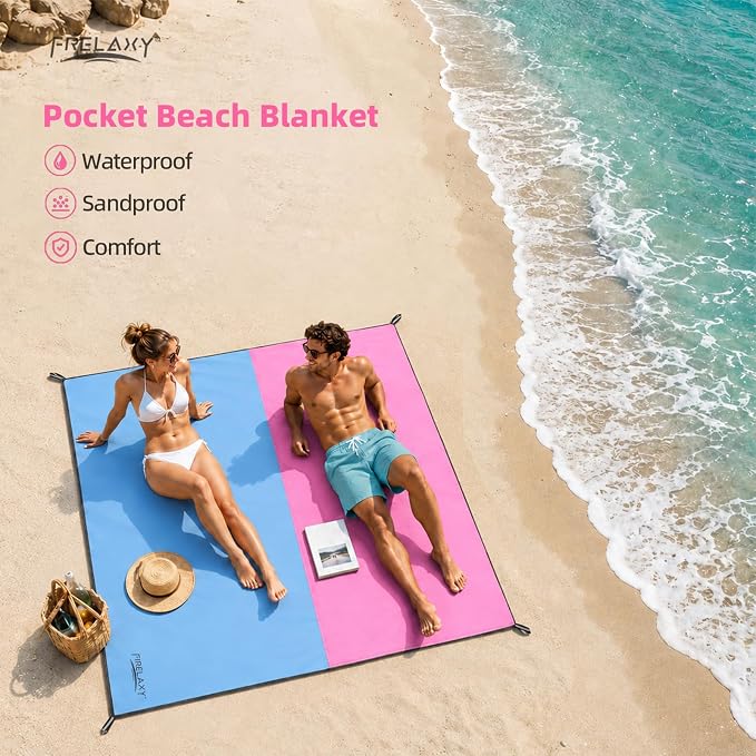 Frelaxy Pocket Picnic Blanket, Waterproof Blanket for Beach Festival | Lightweight compact design, Multi-use outdoor blanket, Waterproof & sandproof material, Easy to carry, Picnic, Camping - Image 5
