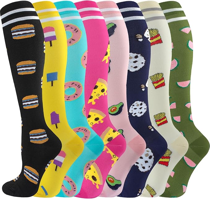 cerpite Compression Socks for Women & Men Circulation 8 Pairs Compression Socks 20-30 mmhg Best for Running,Nurse,Travel by Cerpitesportsstyles