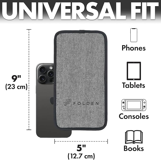 Airplane Phone Holder - Foldable Phone Stand for Plane Travel | Tweed Design,Tabletop Mount Desk, Plane Tray Seat back, Treadmill, Fits iPhone Cell Phone, 9 x 4.3 in - Image 5