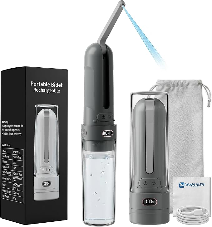Electric Portable Bidet for Men & Feminine Care, Gray by WeWiHLTH