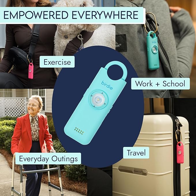She’s Birdie 3.0 New Version – The Original Personal Safety Alarm for Women by Women–Loud Siren, Flash Light and Rechargeable Battery in a Variety of Colors (Indigo Blue) - Image 5