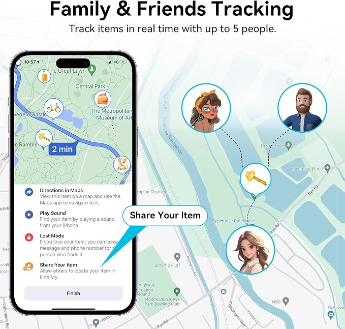 Air Tracker Tag-2 Pack for Android/iOS - [Apple MFi Certified] | Bluetooth Air Smart Tags Works with Apple Find My/Find Hub APP, Key Finders, Item Locator for Keys, Bags, Suitcases, Luggage - Image 7