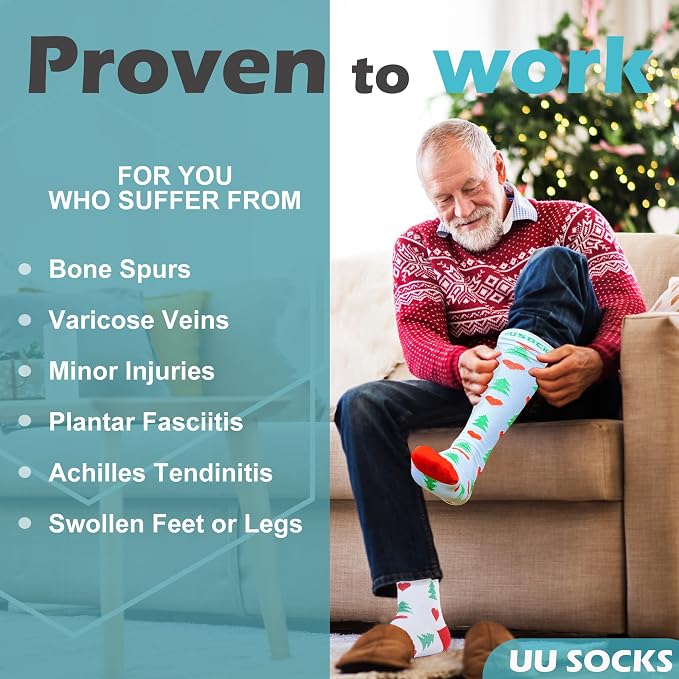 Medical Compression Socks for Women and Men 3 Pairs 20-30 mmHg Knee High Christmas Compression Stockings Circulation Best for Running Athletic Nurses - Image 4