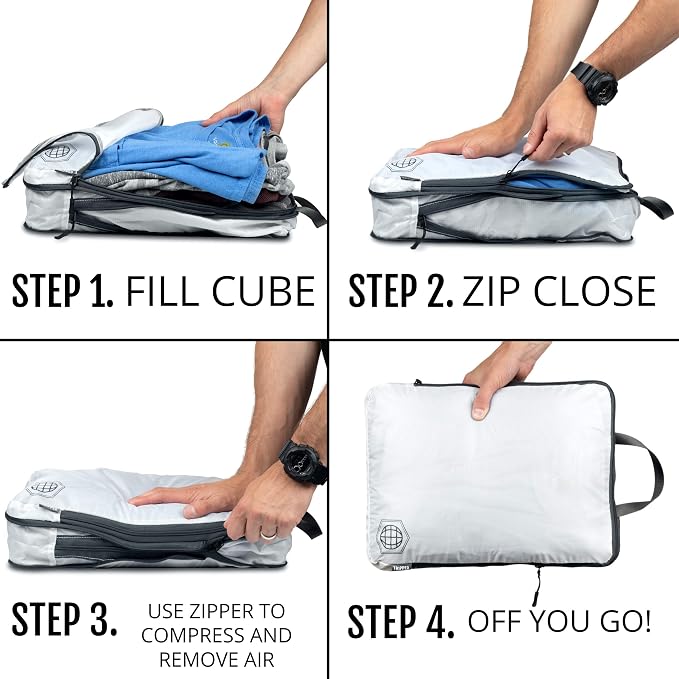 TRIPPED Travel Gear Large Compression Packing Cubes 4-Piece Set for Travel - Image 4