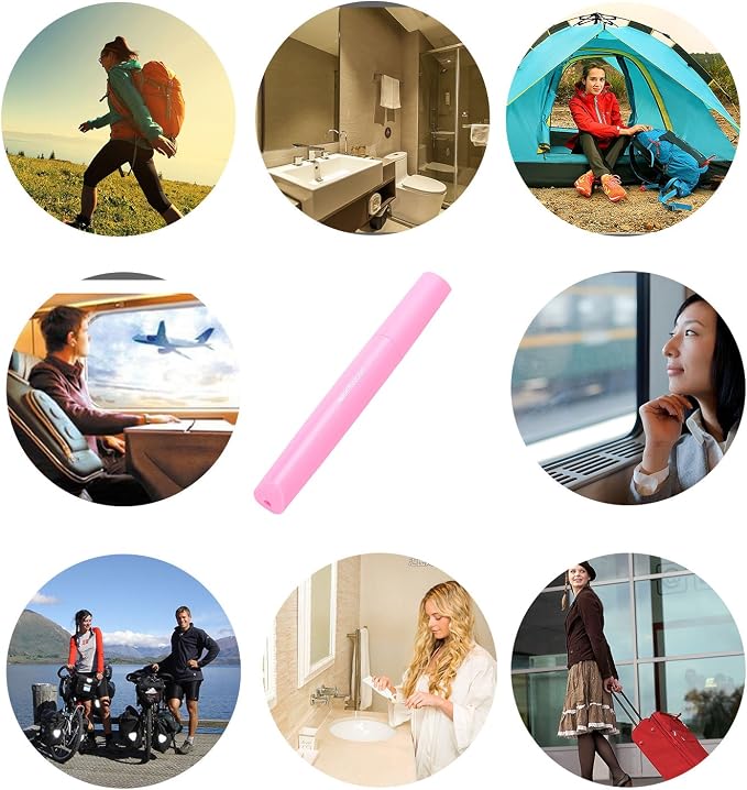 Plastic Travel Toothbrush Cover Portable Toothbrush Box, Breathable Design with Air Hole More Container Toothbrush Tube Container for Home Daily Travel Camping School Business Trip (Pink) - Image 4