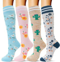 fenglaoda Compression Socks Women Men 4 Pairs, Knee High Support Socks for Running, Sports, Travel, Flight, Nurse by fenglaoda