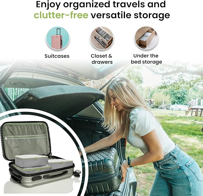 Blue Drifter 7 Set Packing Cubes for Travel, Suitcase Organizer Bags for Carry On Luggage, Luggage Organizer Bags with Toiletry Bag, Shoe Bag & Laundry Bag, Travel Essentials for Men & Women - Image 7