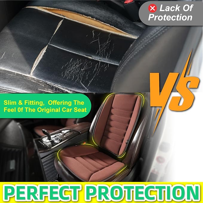 kingphenix Car Seat Cushion with Back Support Pillow, Memory Foam, Brown | Memory Foam Car Cushion for Long Driving, Truck, Office Chair, Tailbone and Lower Back Support - Image 8