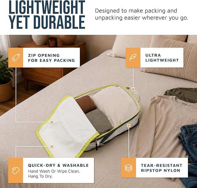 TRIPPED Travel Gear Large Compression Packing Cubes 7-Piece Set for Travel - Image 3