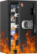[2026 Upgraded] -35 Min Real Fireproof Safe-3.6 Cu Ft Large Safe for Home | Security Safe Box with Smart Alarm System, Wall & Floor Mount Anti-Theft Safe for Money Legal Documents Valuables Jewelry by FOWORE