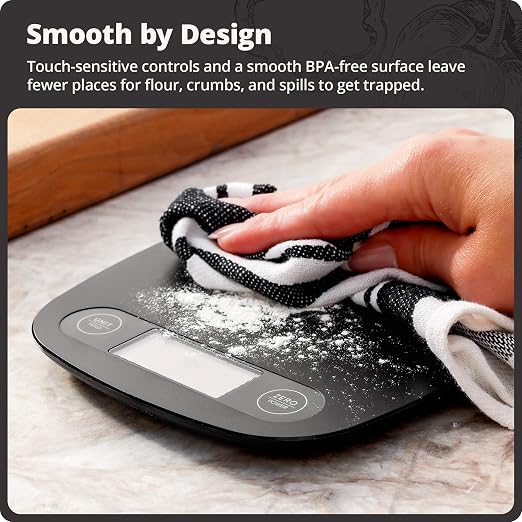 Greater Goods Food Scale, Slim & Compact Build, 1g Precision (Matte Black) | Digital Kitchen Scale for Cooking, Meal Prep & Portion Control, Tare, Auto Shut-Off, g/oz/lb/ml Conversion & Calorie Tracking - Image 6