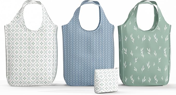 Pure Sage Reusable Grocery Bag - Stylish Shopping Bags for Groceries - Foldable Tote Bag by PureSage