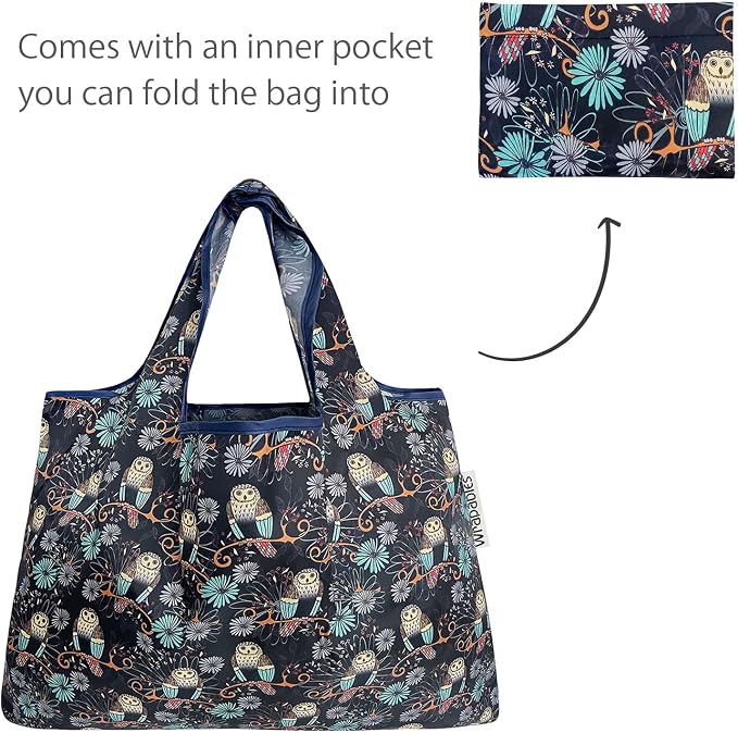 allydrew Large Foldable Tote Nylon Reusable Grocery Bags - Image 6