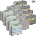 Kifmurase 12 Pcs Packing Cubes for Suitcase Travel Luggage Organizers Bulk Large Mesh Clothing Underwear Bags Foldable Laundry Bags for Hiking Camping Backpacking Clothes Accessories (Gray) by Unknown