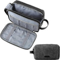 BAGSMART Toiletry Bag for Men, Canvas Travel Toiletry Organizer Dopp Kit Water-resistant Shaving Bag for Toiletries Accessories,Black-Medium by BAGSMART