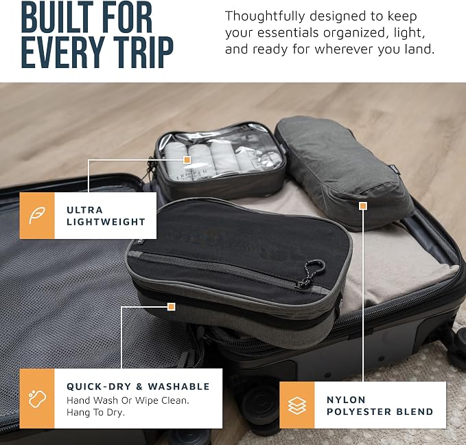 TRIPPED Travel Gear 3-Piece Travel Toiletry Bag Set | Includes Hanging Toiletry Bag, 311 TSA Liquid Bag, and Accessory Organizer Pouch with Lightweight Ripstop Construction - Image 2