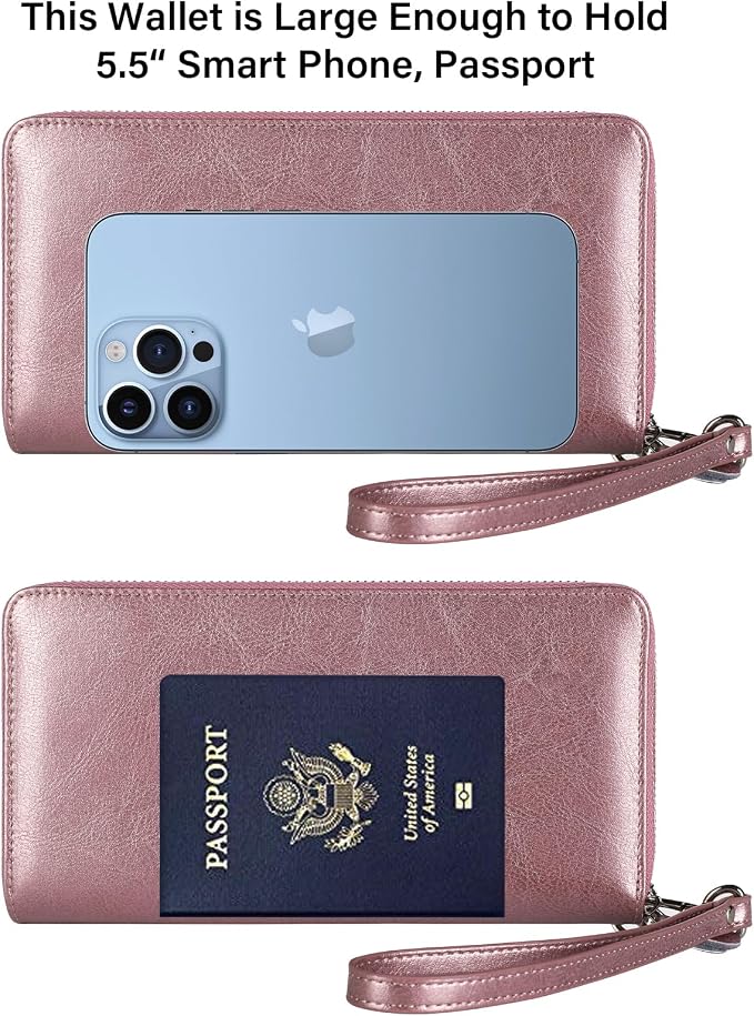 Small Compact Women Wallet RFID Blocking Genuine Leather Bifold Purse with ID Windows - Image 7