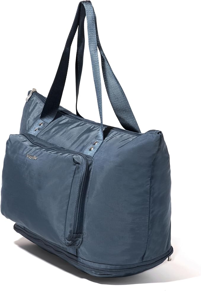 Baggallini Carryall Expandable Lightweight Travel Tote 22" Packable Folding Compact Nylon Washable Weekender w/Luggage Sleeve - Image 8