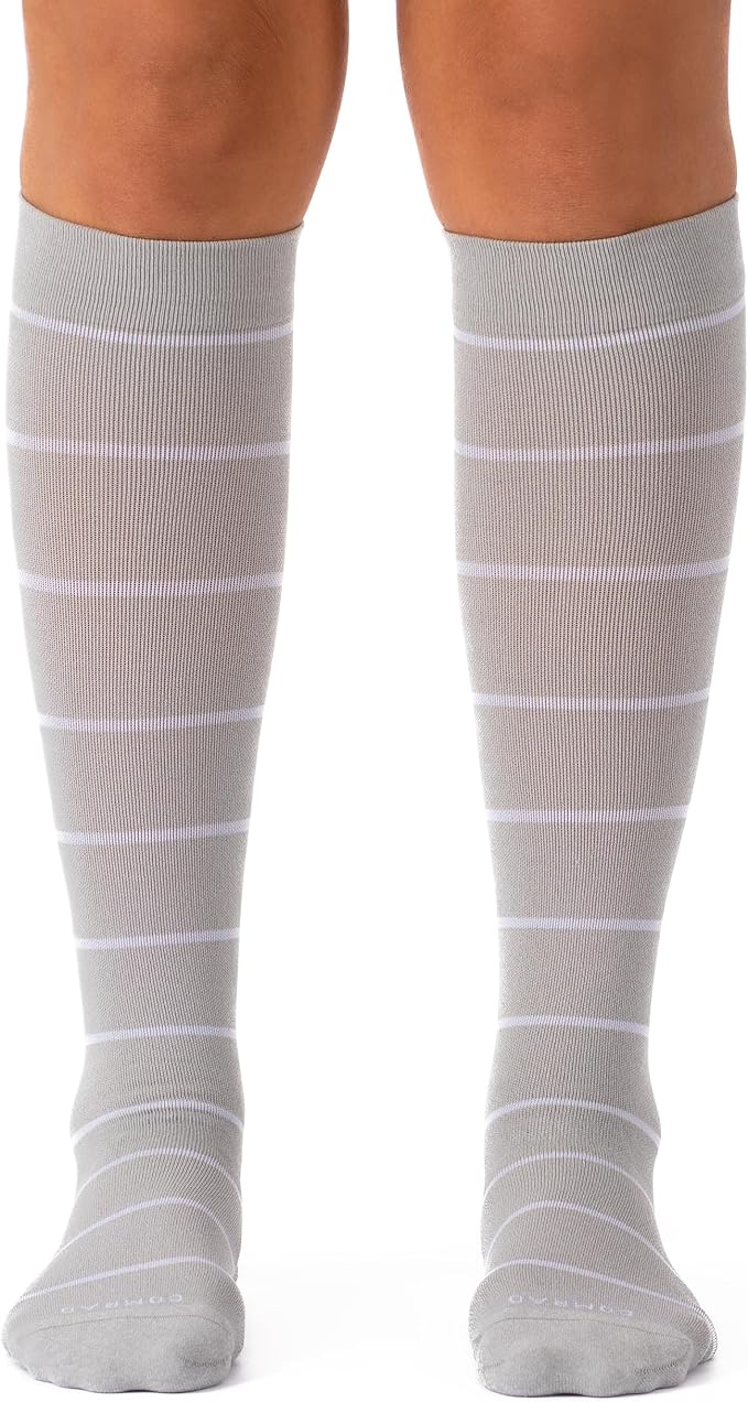Comrad Breathable Knee High Firm Compression Socks - Targeted Arch Support | Compression Socks for Women & Men, 20-30mmHg Graduated Firm Compression, Soft & Breathable Nylon, Nurses, Work & Travel by Comrad