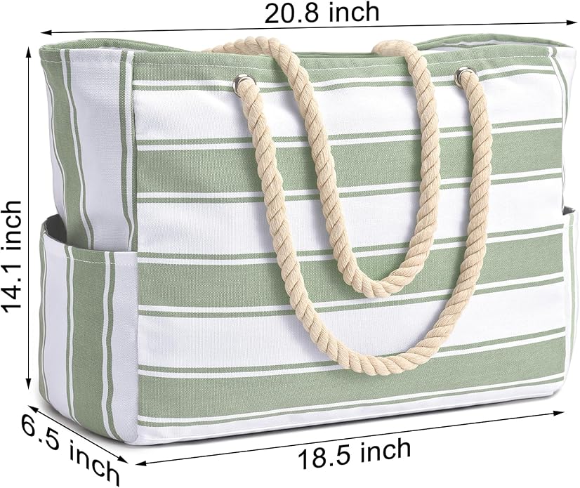 Becokan Beach Bags for Women Large Waterproof Beach Tote Bag Zipper Beach Bags Waterproof Sandproof Swim Pool Bag Large Tote - Image 6