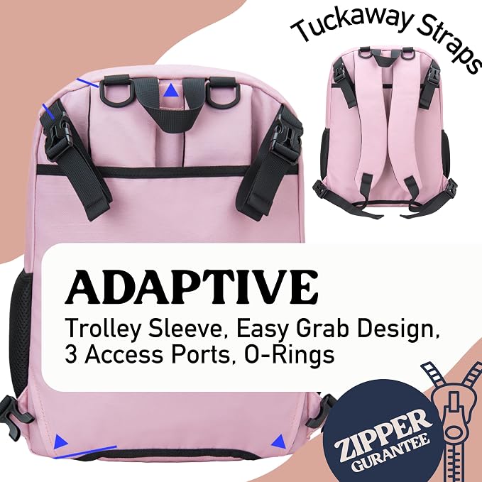 Fenrici Adaptive Backpack for Girls, Boys for All Abilities and Ages; Wheelchair Backpack with Adaptive Design; Perfect for Travel, School, and Everyday Adventure, Cool Pink - Image 3