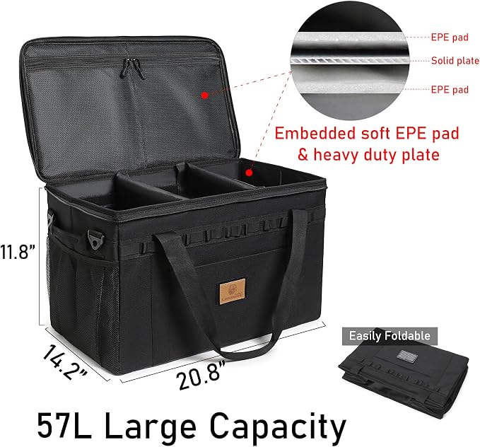Tactical Camping Storage Bag Utility Tote Bag Camping Kitchen Organizer with Axe Holder & Shoulder Strap - Image 3